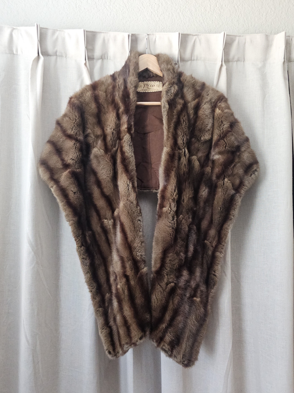 Vintage Reid Montreal Fur Stole Wrap Cape Shawl Brown Glam